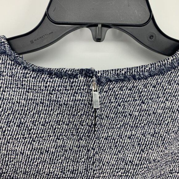 Ann Taylor Dress Blue Tweed A Line Flare Sleeveless Pockets - Picture 10 of 13